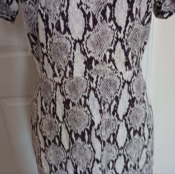 A.L.C. Brinley Snakeskin Puff Short Sleeves Mini Dress - Picture 7 of 16